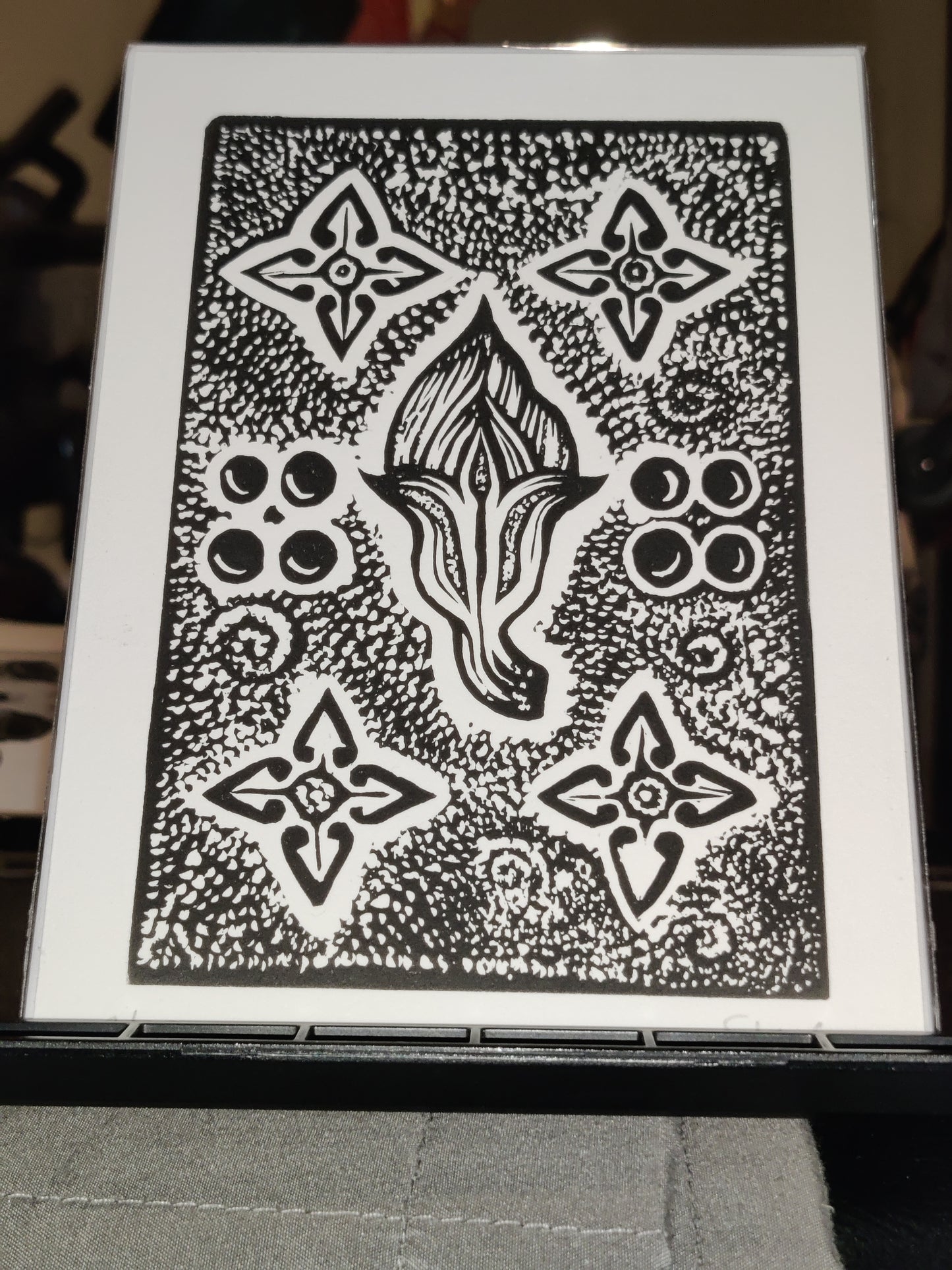 Flowers #4 - Lino print