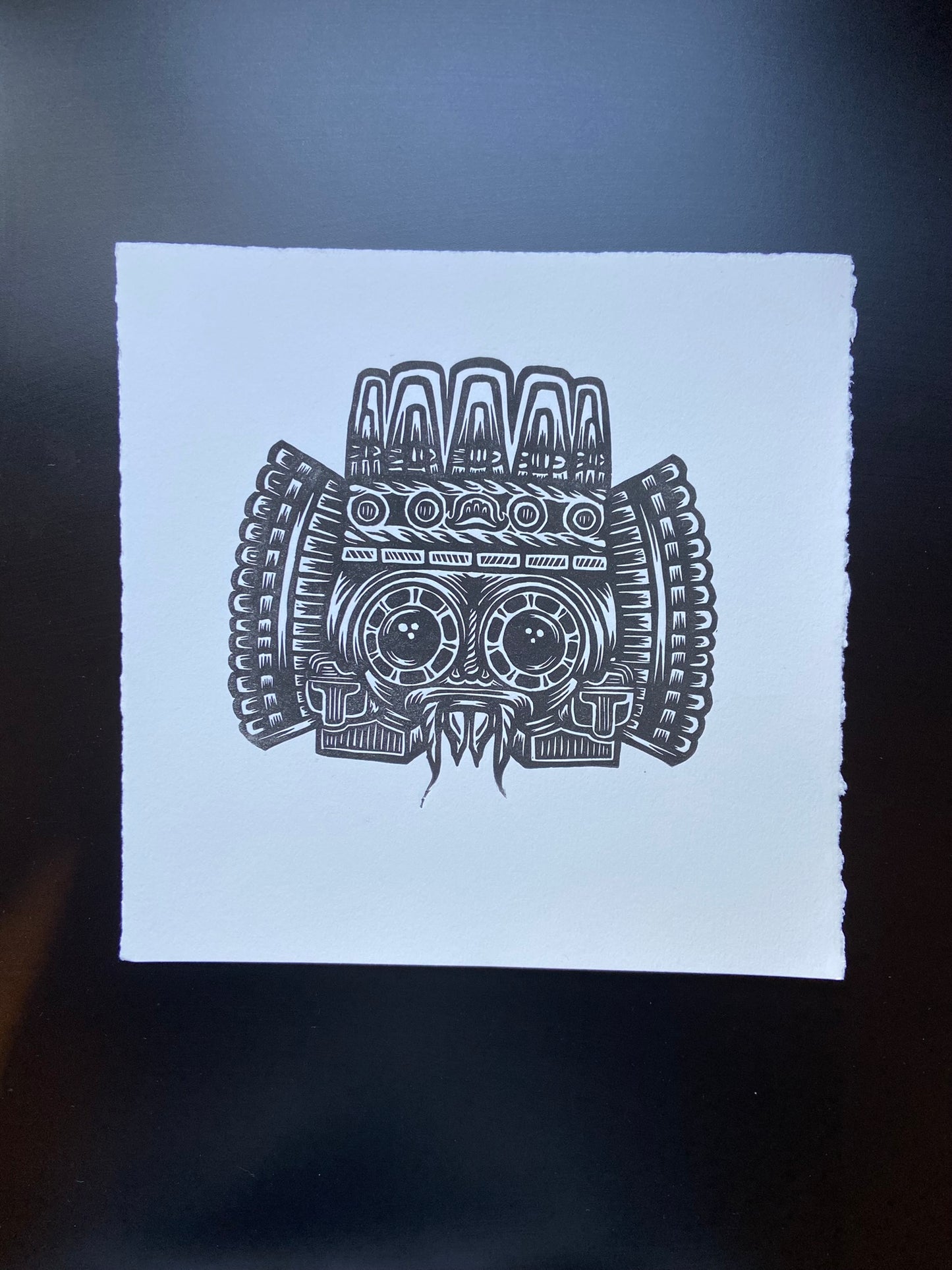 Mascarita - Lino Print