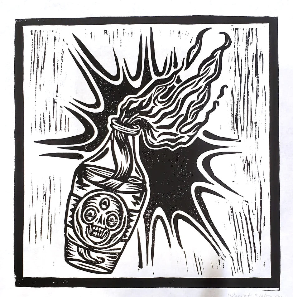 Resist - Lino Print