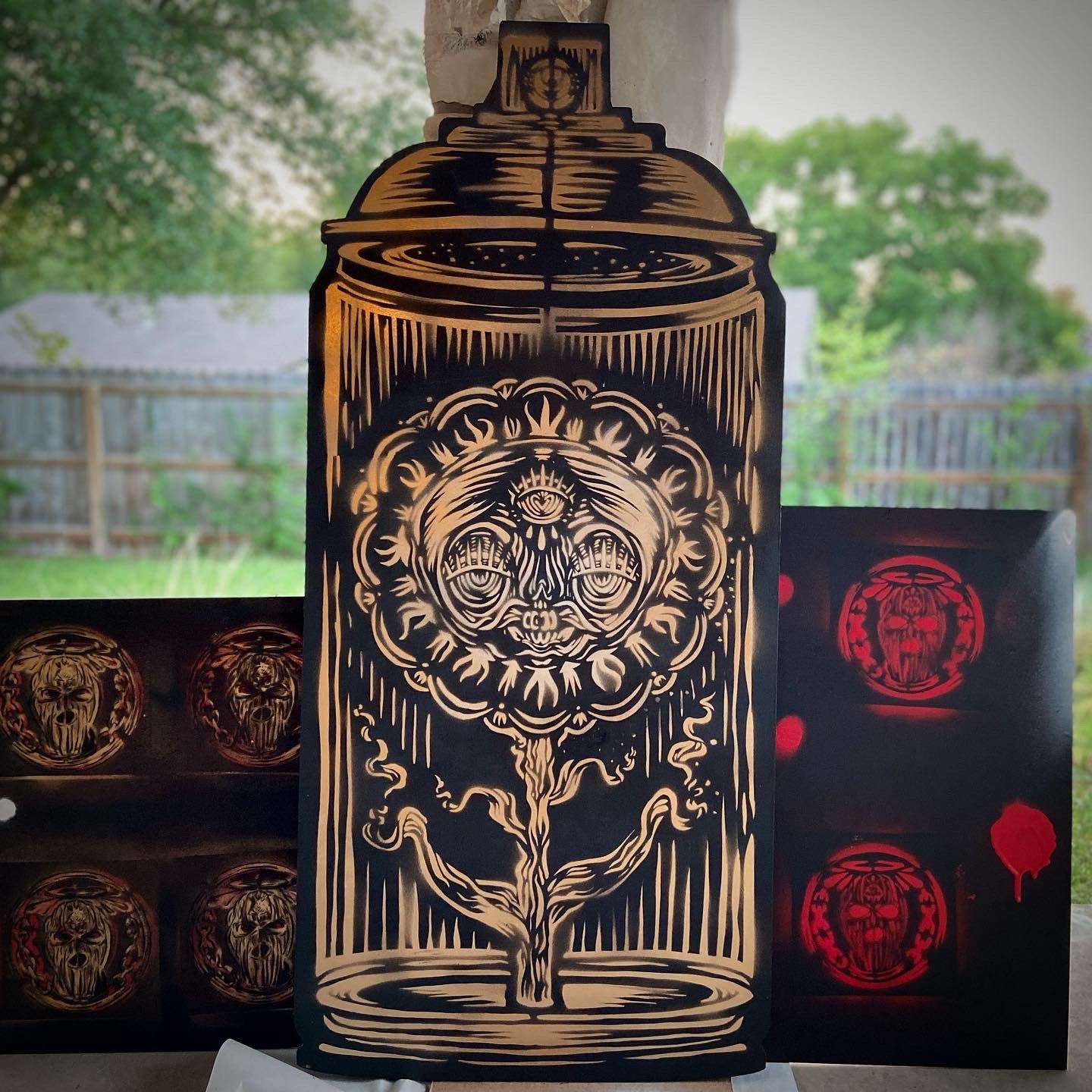 Woodcut "Inside the Can"