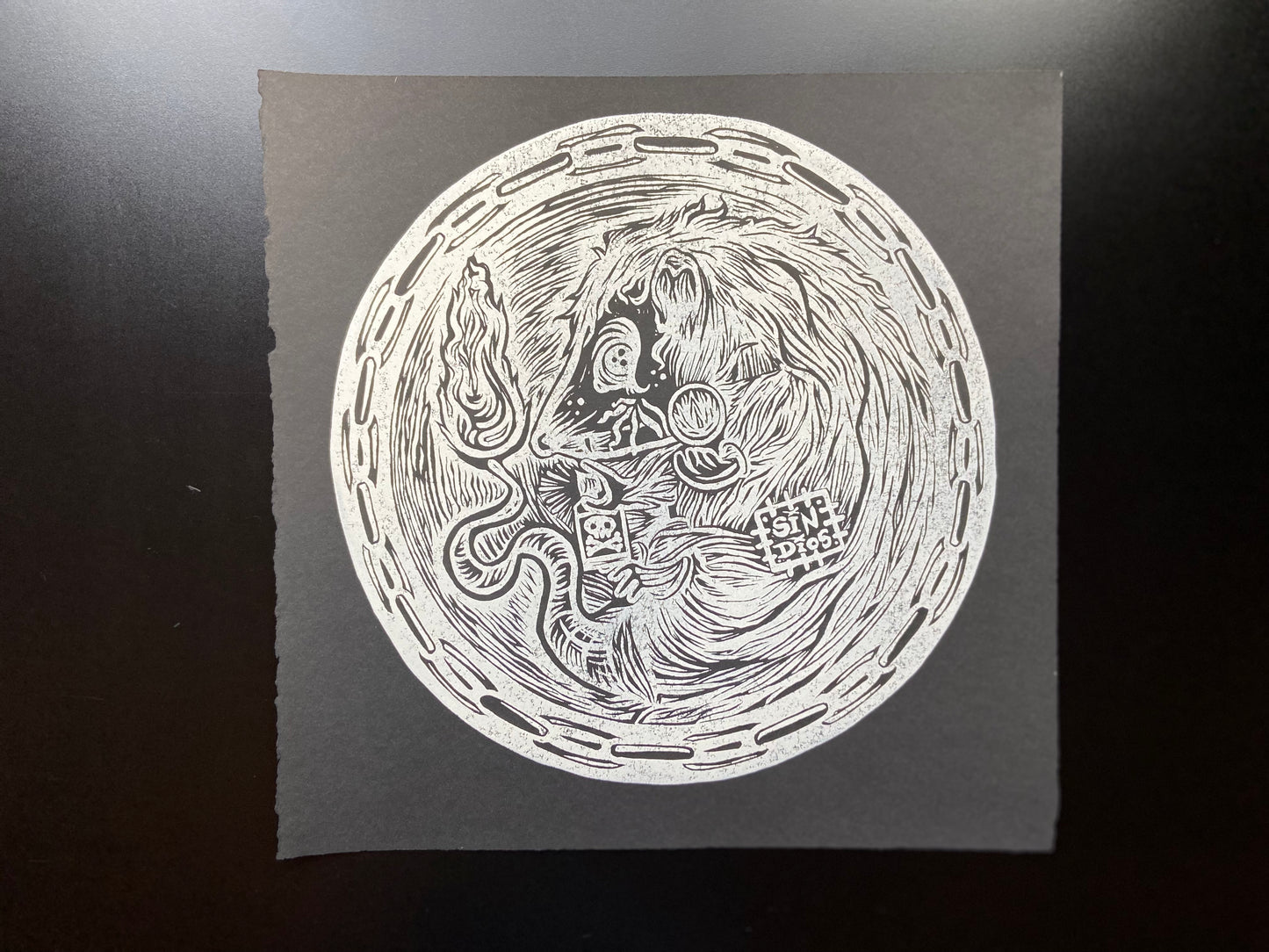 Tlacuache - Lino Print
