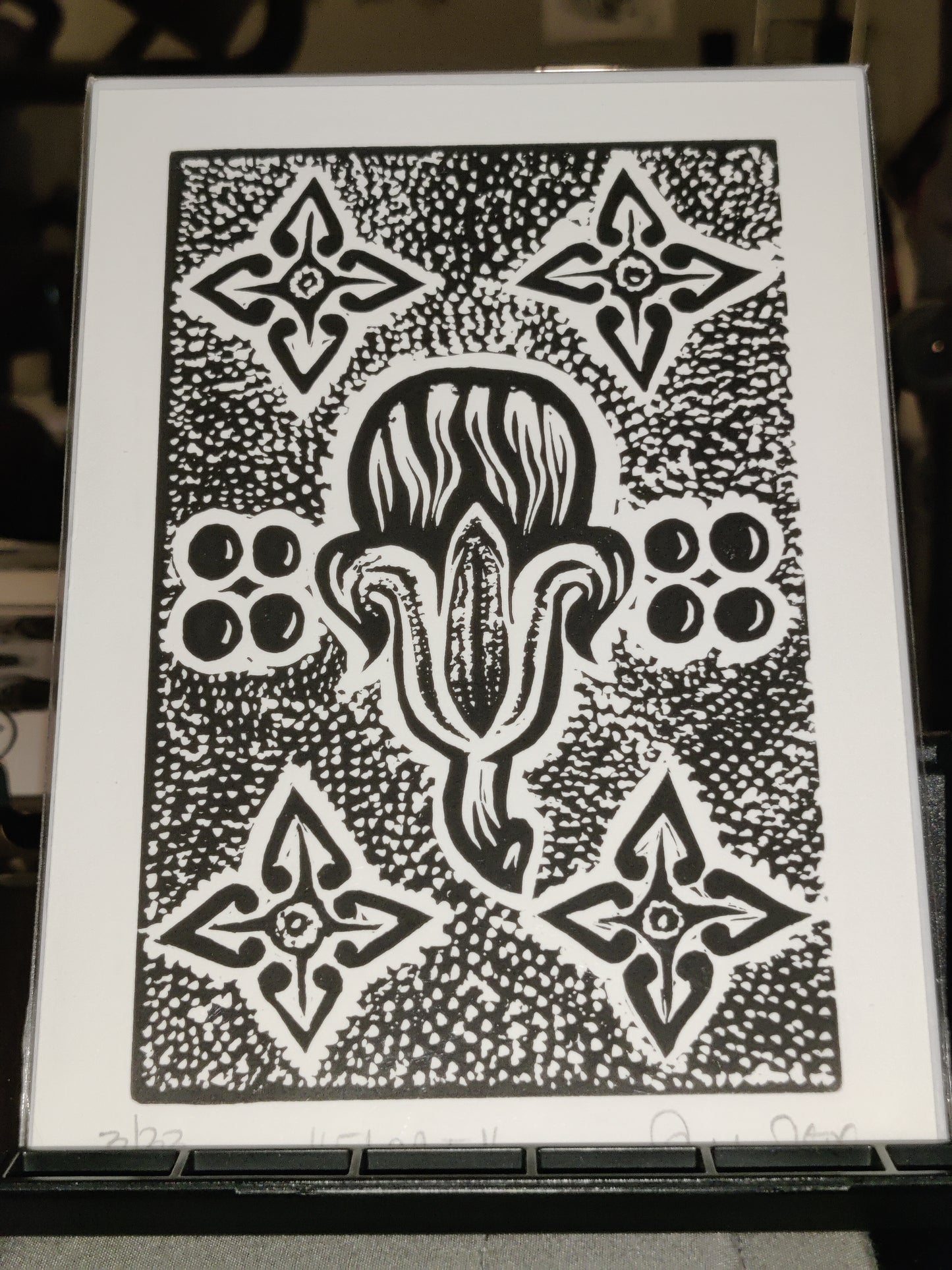 Flowers #1 - Linoprint