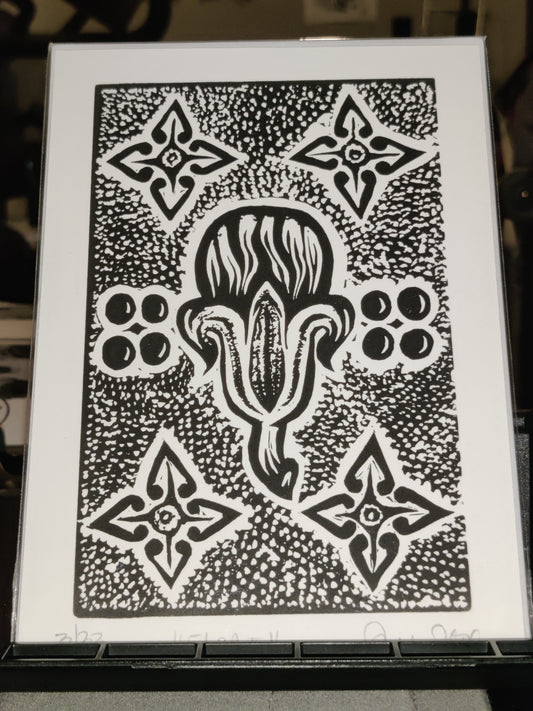 Flowers #1 - Linoprint