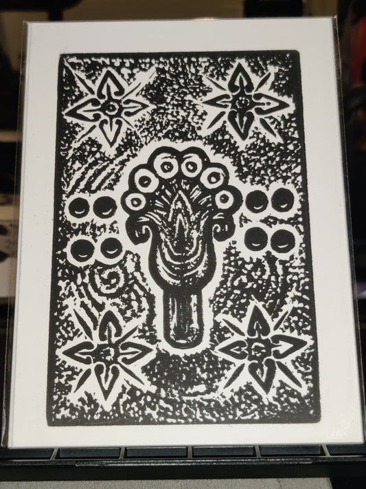 Flowers #3 - Lino print