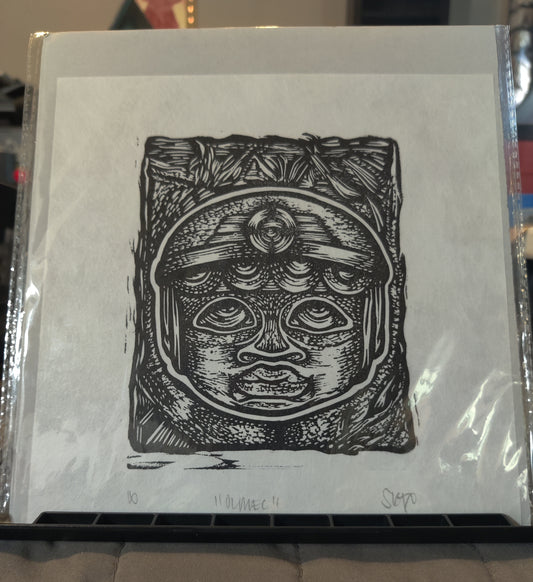 Olmec - Linoprint