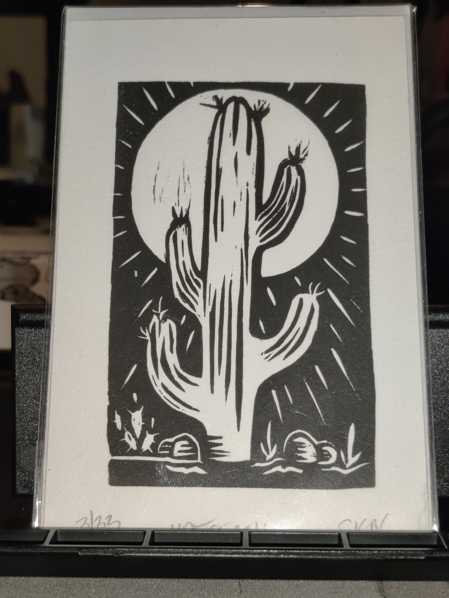 Desert lino print