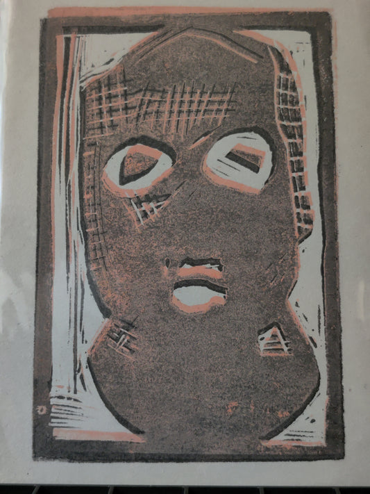 No face - Lino print
