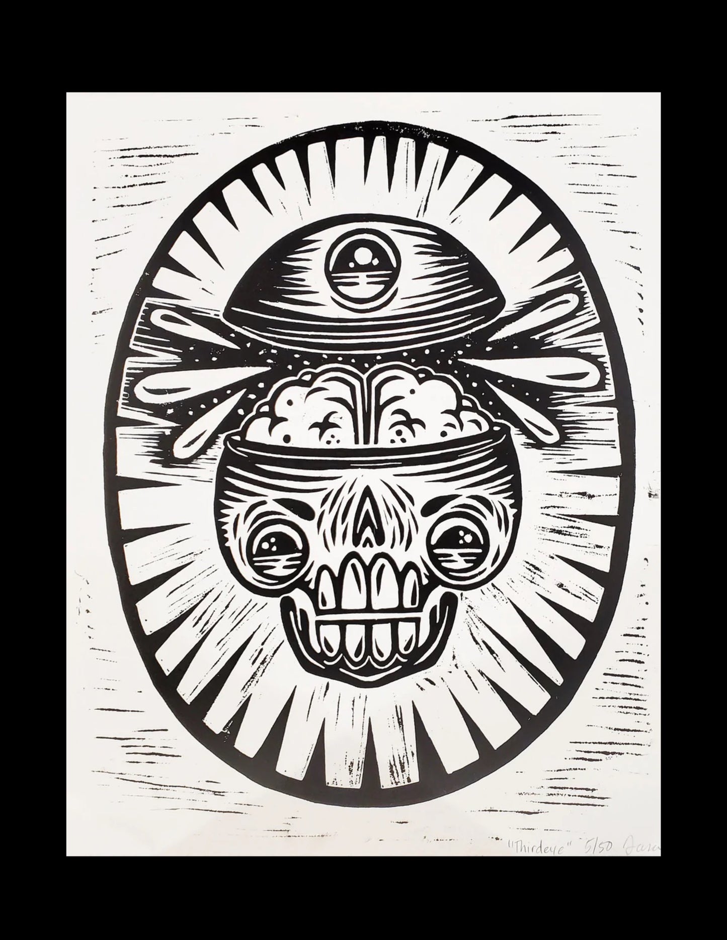 Third Eye - Lino Print