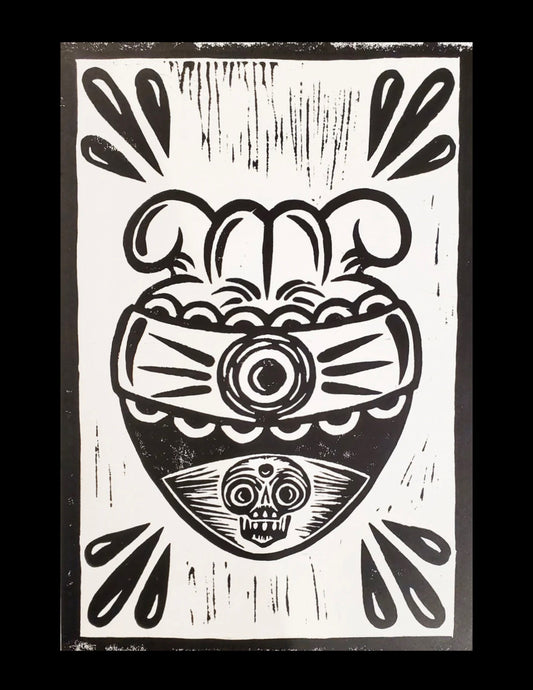 Yollotl - Lino Print