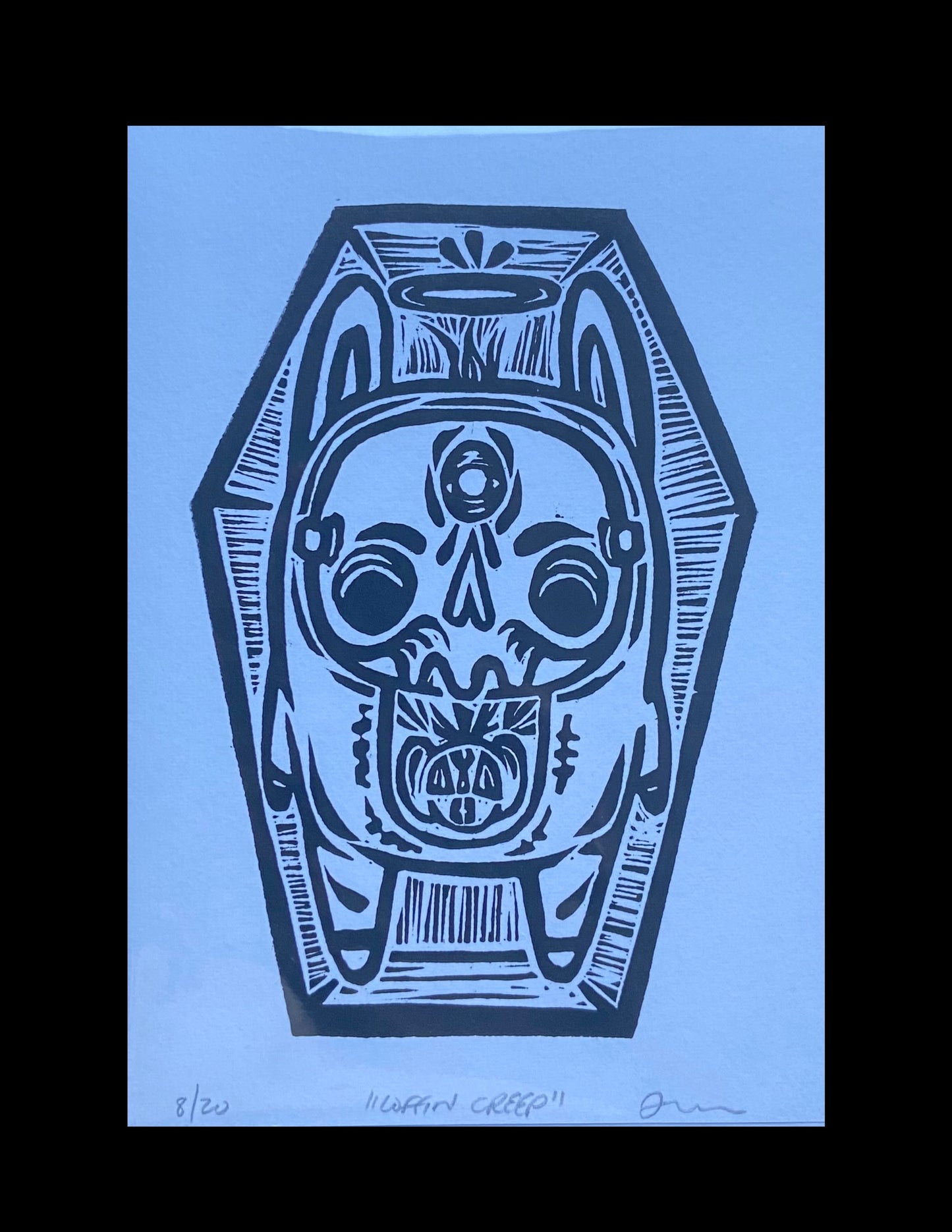 Coffin Creep Lino Print