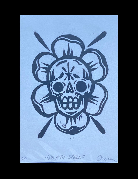 Death Spell - Lino Print - Single Color