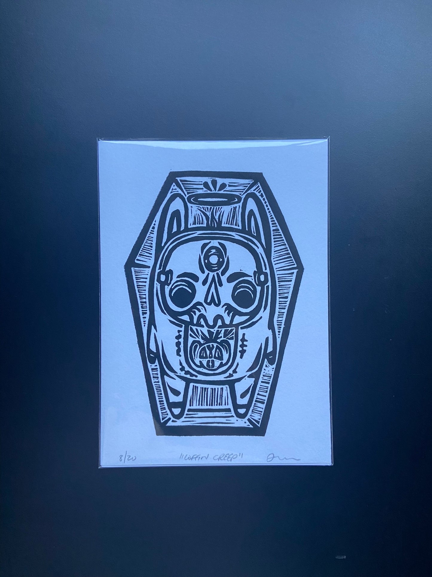 Coffin Creep Lino Print