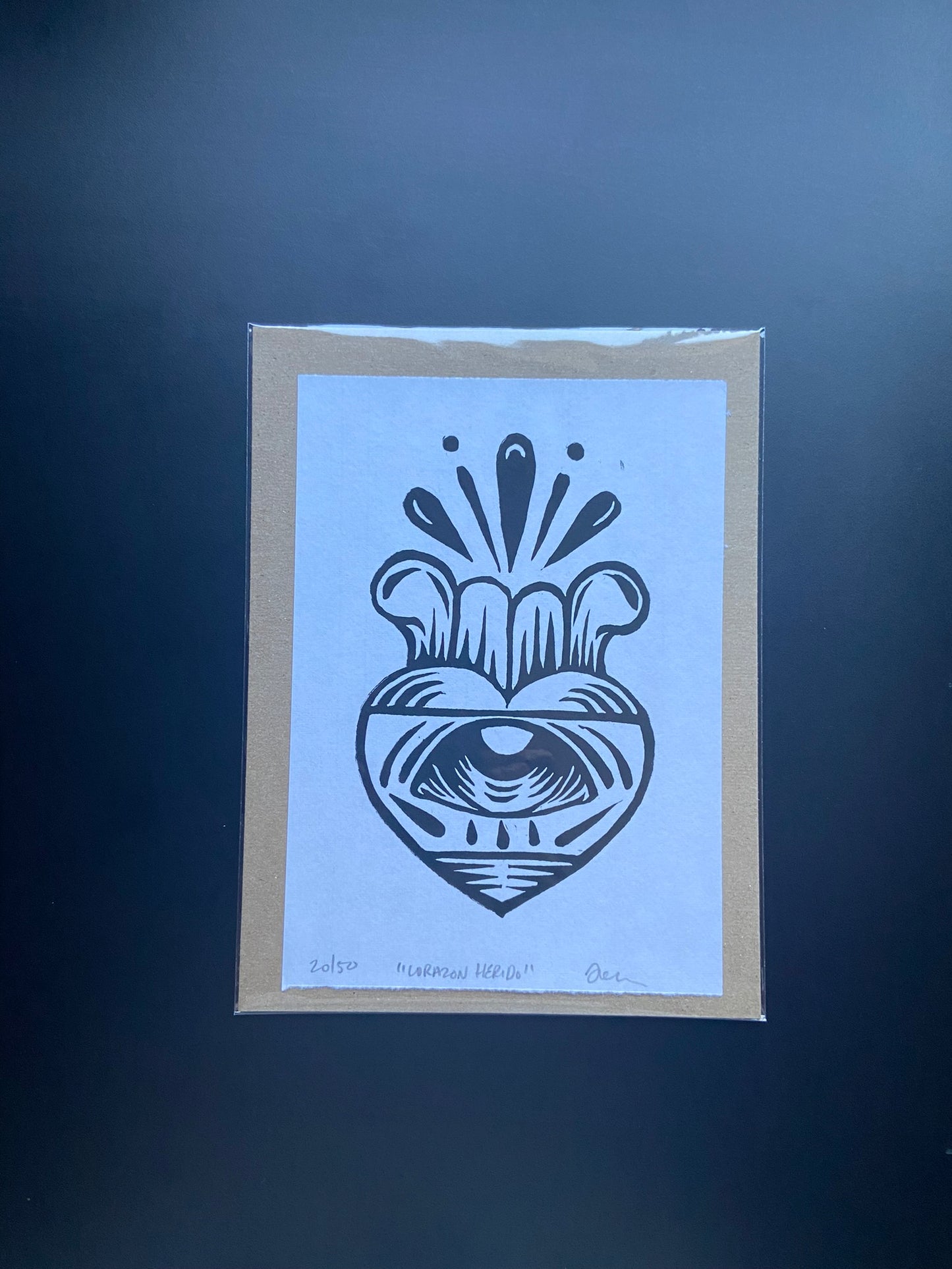 Corazon Herido Lino Print