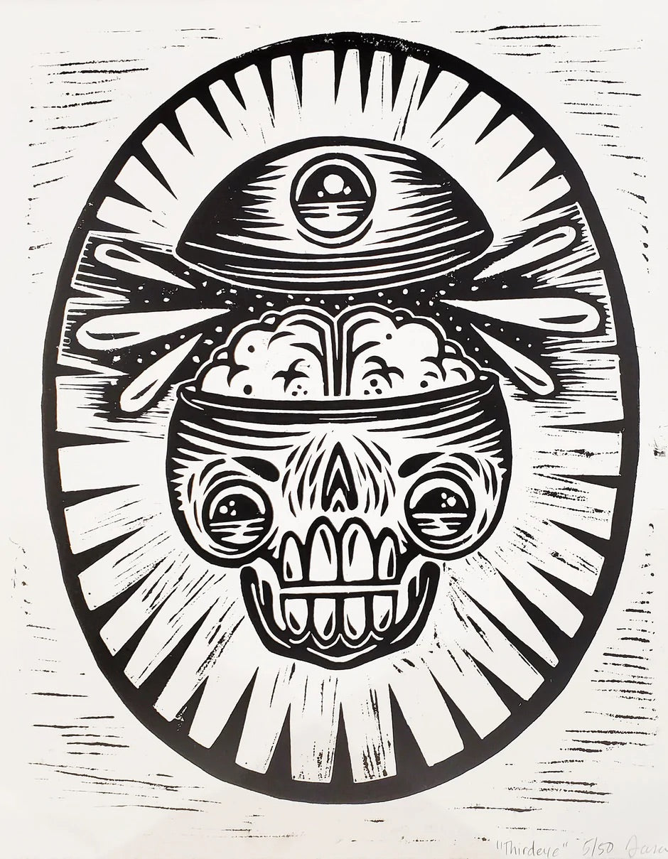 Third Eye - Lino Print